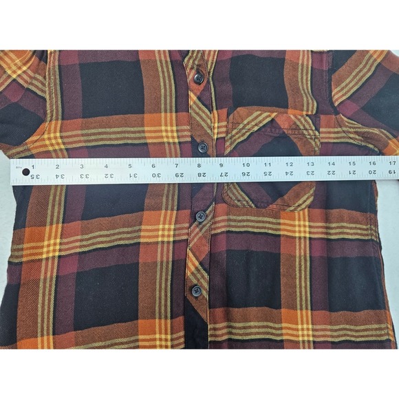 beachlunchlounge plaid button down long sleeve flannel shirt women's XS - Picture 6 of 8